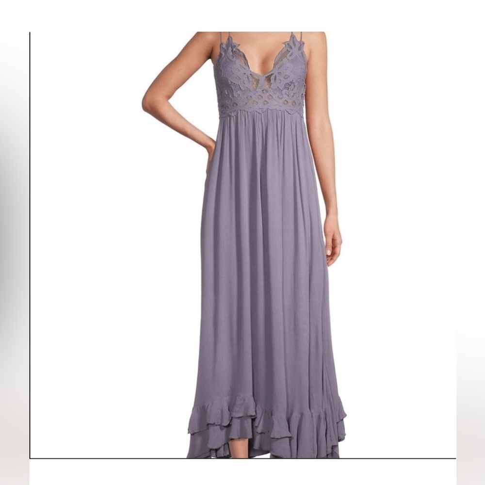 Free People Adelia Lace Slip Dress- slate - size women